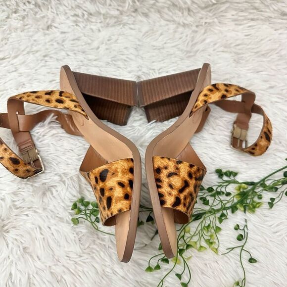 Gianni Bini Marilane Animal Print Dyed Fur Slingback Open toe Sandals sz 9M - Picture 3 of 12